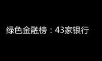 绿色金融榜：43家银行，谁的答卷合格�？谁尚在起步？