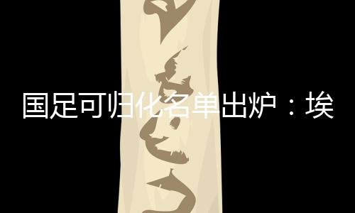 刚刚符合入籍的国足条件
