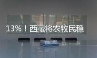 13%	！西藏将农牧民稳定增收作为硬指标